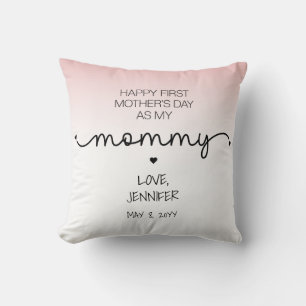 Custom First Mother's Day New Mommy Keepsake Gifts Throw Pillow
