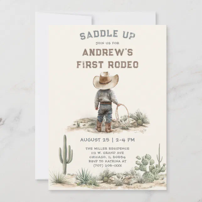 Custom First Rodeo Invitation Template Personali | Zazzle