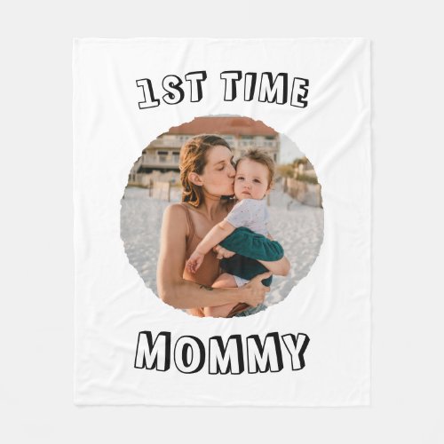 Custom First time 1st Mum Mommy Mother's card Fleece Blanket