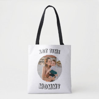 Custom First time 1st Mum Mommy Mother's card Tote Bag