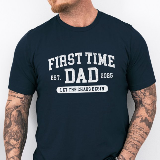 Custom First Time Dad Funny New Dad Father's Day T-Shirt (Creator Uploaded)