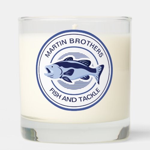 Custom Fish and Tackle Shop Blue Fisherman Scented Candle