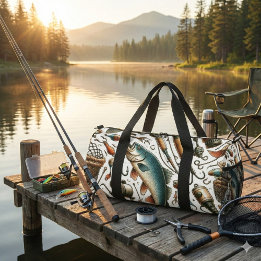 Custom Fish Tackle Fisherman Duffle Bag