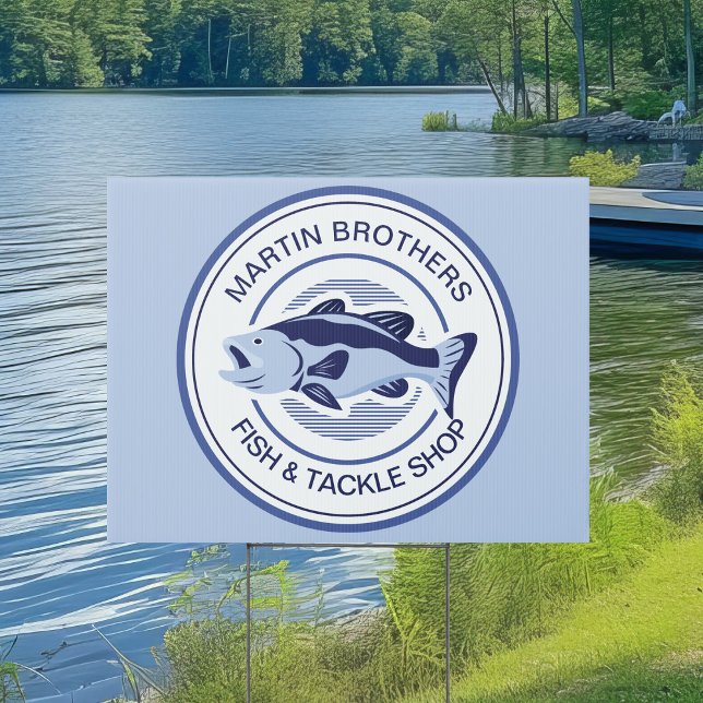 Custom Fish Tackle Shop Blue Bass Grand Opening Sign (Creator Uploaded)