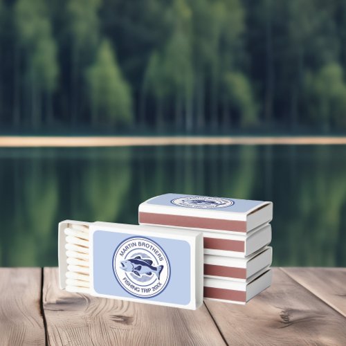 Custom Fish & Tackle Shop Blue Fisherman Matchboxes