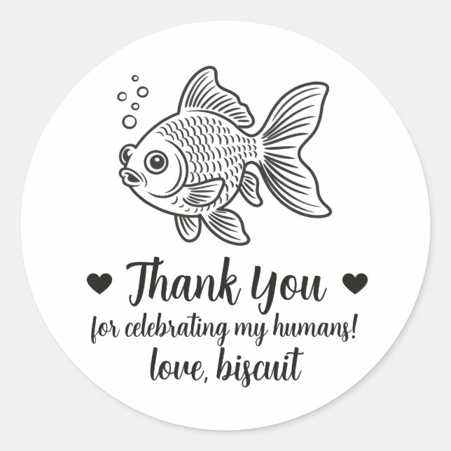 Custom Fish Wedding Favor Stickers (Front)
