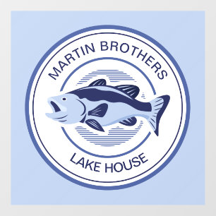 Custom Fisherman Blue Bass Fish Wall Decal