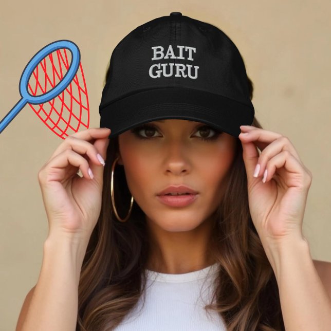 Custom Fishing Bait Guru Gift for Anglers Embroidered Baseball Cap (Creator Uploaded)