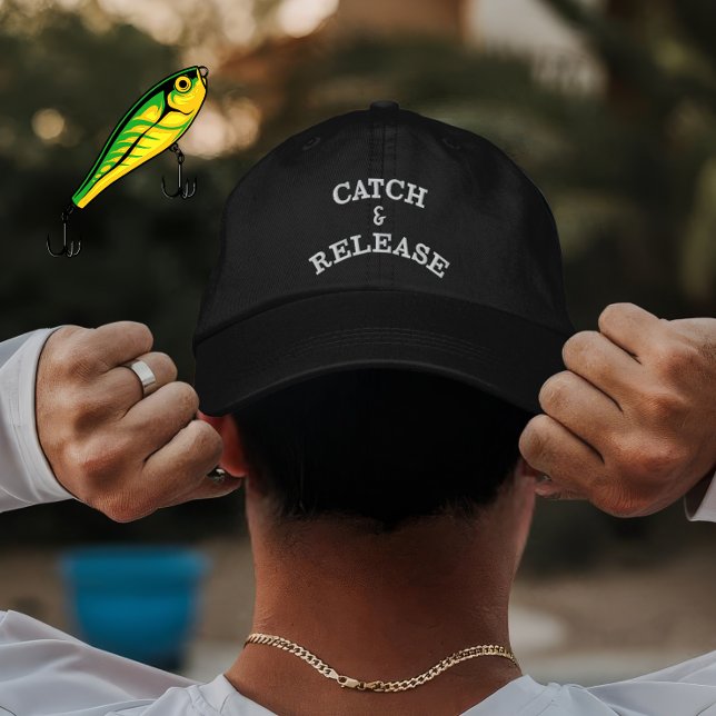 Custom Fishing Catch & Release Gift for Anglers Embroidered Baseball Cap (Creator Uploaded)