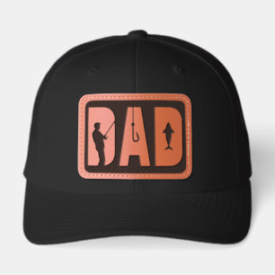 Custom Fishing Dad Leather Patch Hat
