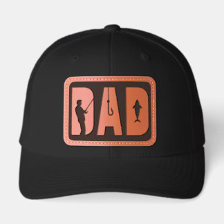 Custom Fishing Dad Leather Patch Hat