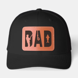 Custom Fishing Dad Leather Patch Hat
