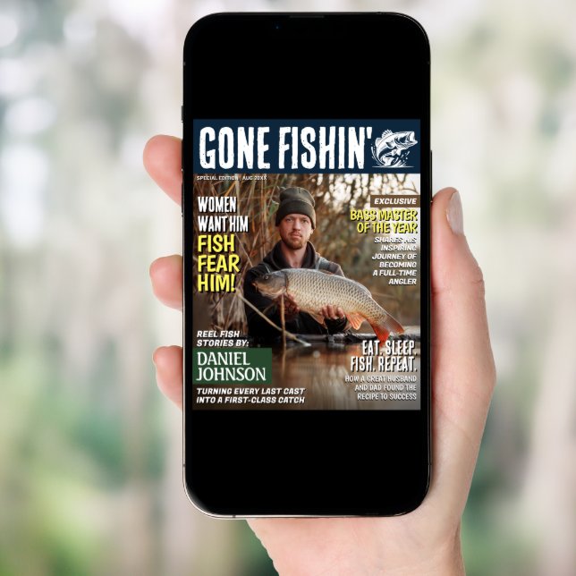 Custom Fishing Magazine Cover, Funny Fishing Gifts Poster (Front Digital)