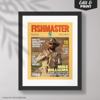 Custom Fishing Magazine Cover, Gift for Fisherman