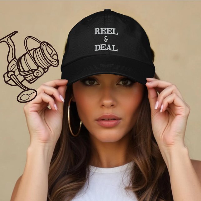 Custom Fishing Reel & Deal Gift for Anglers Embroidered Baseball Cap (Creator Uploaded)