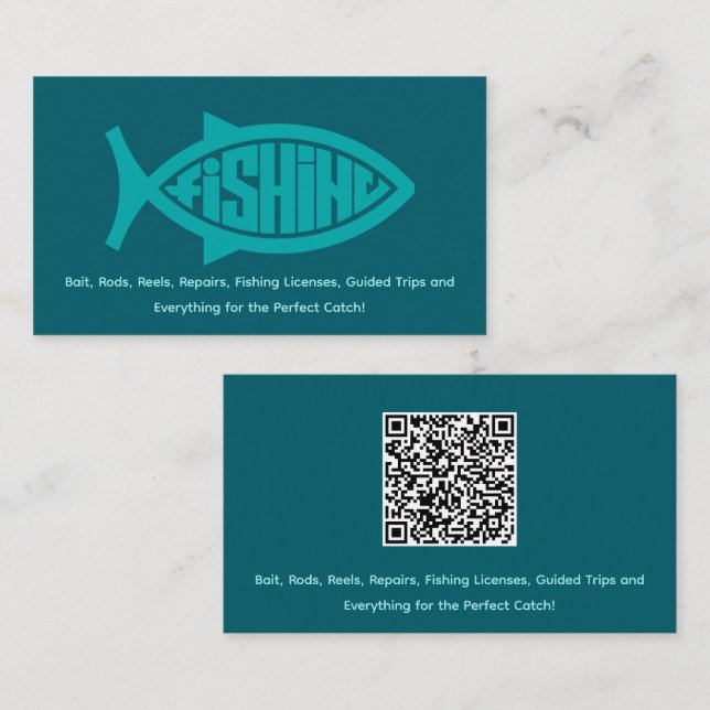 Custom Fishing Tackle Shop Business Card (Front/Back)