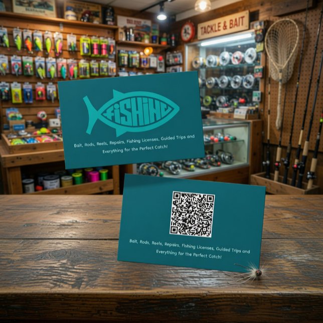 Custom Fishing Tackle Shop Business Card (Creator Uploaded)