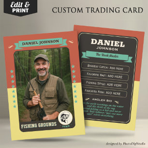 Custom Fishing Trading Card, Fisherman Card Gifts