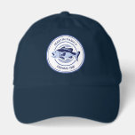 Custom Fishing Trip Blue Fisherman Hat<br><div class="desc">Customize family fishing trip hats before going out on the lake to fish this summer. A cool periwinkle and navy blue fisherman design with an open mouthed bass and your custom text or last name.</div>