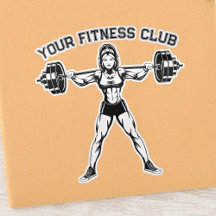 Custom Fitness Club Design with Weightlifter Art