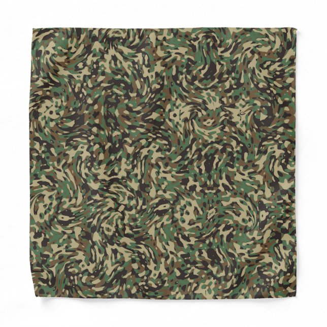 Custom Flag Camouflage Green Personalized Name Bandana (Front)