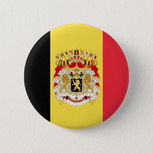 Custom Flag of Belgium Black Yellow Red  Button