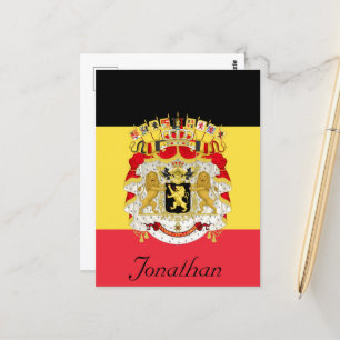 Custom Flag of Belgium Black Yellow Red Postcard