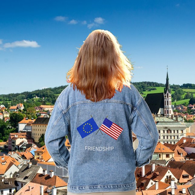 Custom Flags of Europe & United States Denim Jacket (Creator Uploaded)