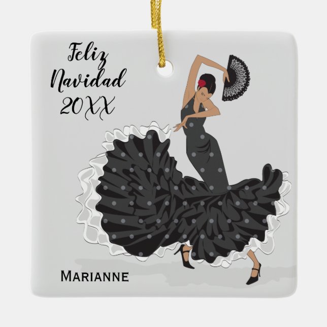 Custom Flamenco Christmas Ornament  (Front)
