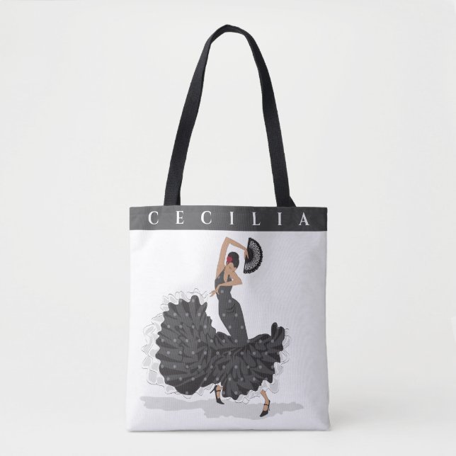 Custom Flamenco Shopping Tote (Front)
