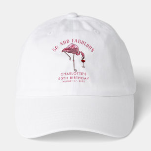 Custom Flamingo 50th Birthday Novelty Swag Hat