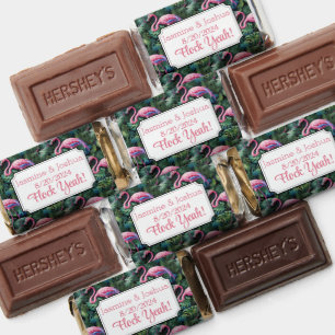 Custom Flamingo Beach Wedding Flock Yeah Hershey's Miniatures