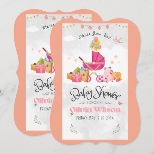 Custom Flat Cards for Baby Showers (Front/Back)