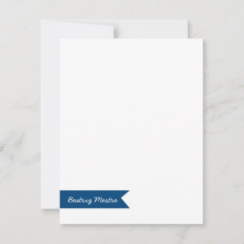 Custom Flat Note Card Blue Banner | Eco-Friendly Personalized Invitation