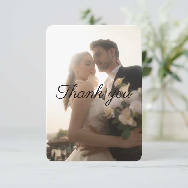 Custom Flat Wedding Thank You Card – Personalized (Standing Front)