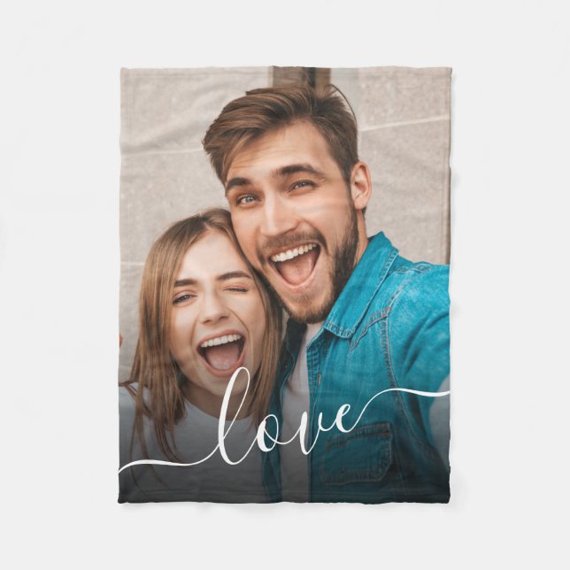 Custom Fleece Blanket photo and text (Front)