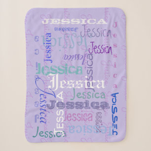 custom Fleece name blanket purple: