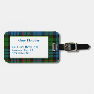 Custom Fletcher Tartan Plaid Luggage Tag
