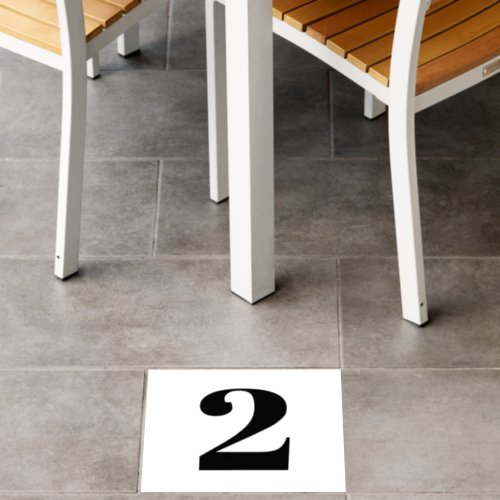 Custom floor decal with table number