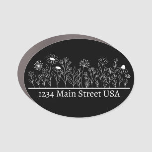 Custom Floral Address for Mailbox Car Magnet