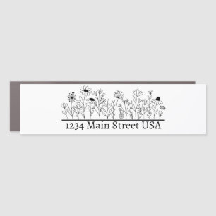Custom Floral Address for Mailbox Car Magnet