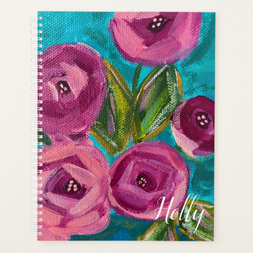 Custom Floral and Stripe Planner
