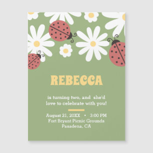 Custom floral birthday magnetic invitation