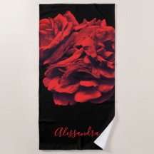 Custom Floral Black Red Roses Botanical Elegant