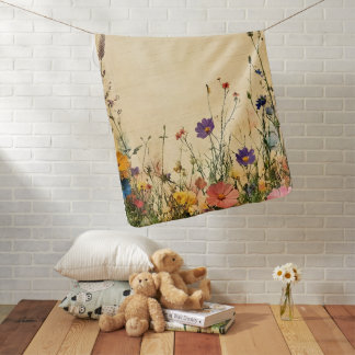 Custom Floral Blanket, Personalized Flower Design Baby Blanket