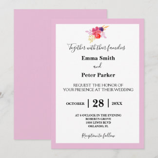 Custom Floral Bouquet Wedding Invitation
