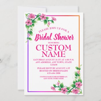 Custom Floral Bridal Shower Invitation by BestStraightOutOf at Zazzle
