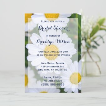 Custom Floral Bridal Shower Invitations Daisy | Zazzle