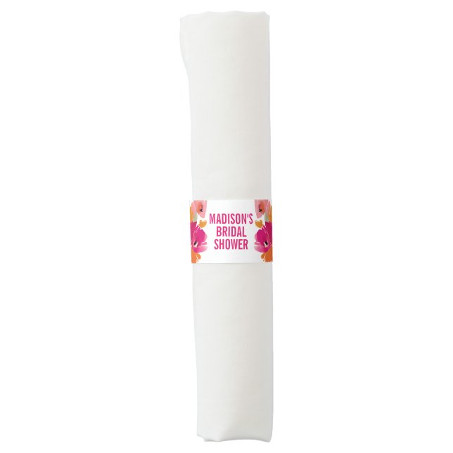 Custom Floral Bridal Shower  Napkin Bands (Front)