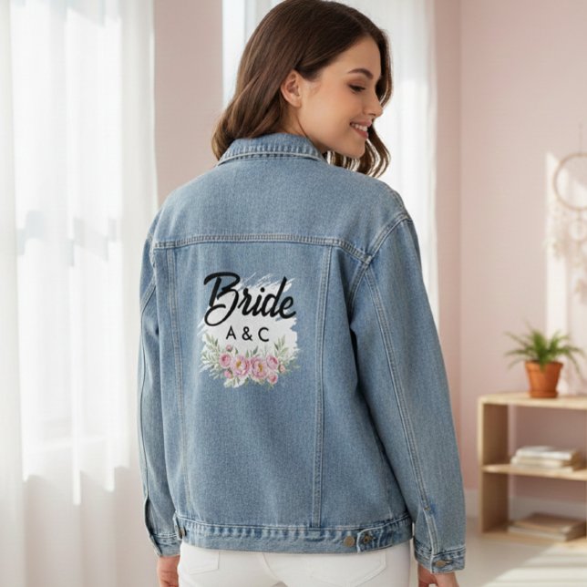Custom Floral Bride Denim Jacket (Creator Uploaded)